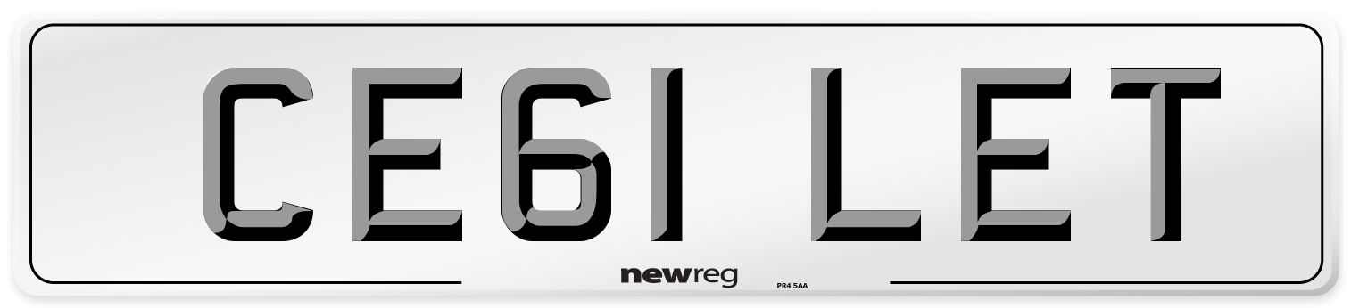 CE61 LET Number Plate from New Reg